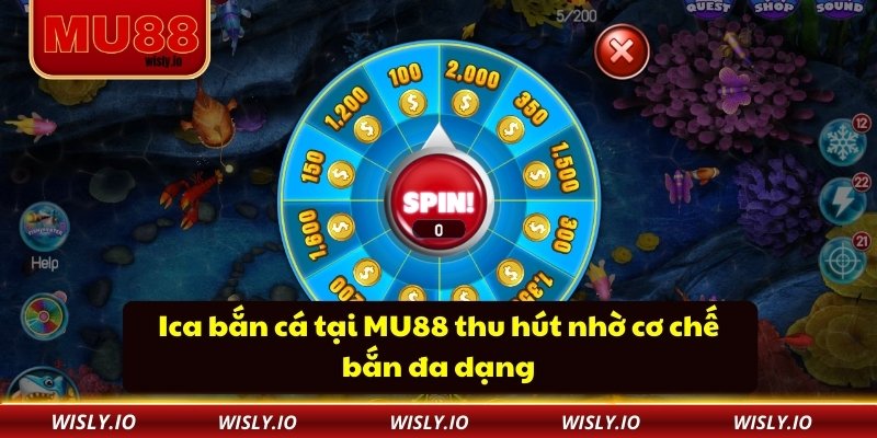 Ica bắn cá tại MU88 thu hút nhờ cơ chế bắn đa dạng