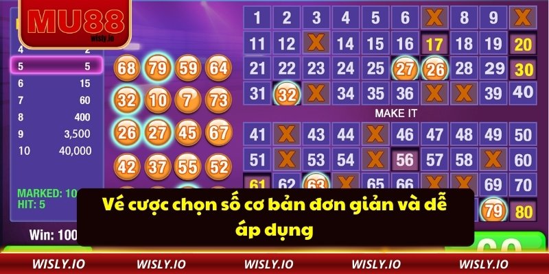 Xổ Số Keno MU88 Chinh Phục Người Chơi Bằng Sự Minh Bạch Vé cược chọn số cơ bản đơn giản và dễ áp dụng